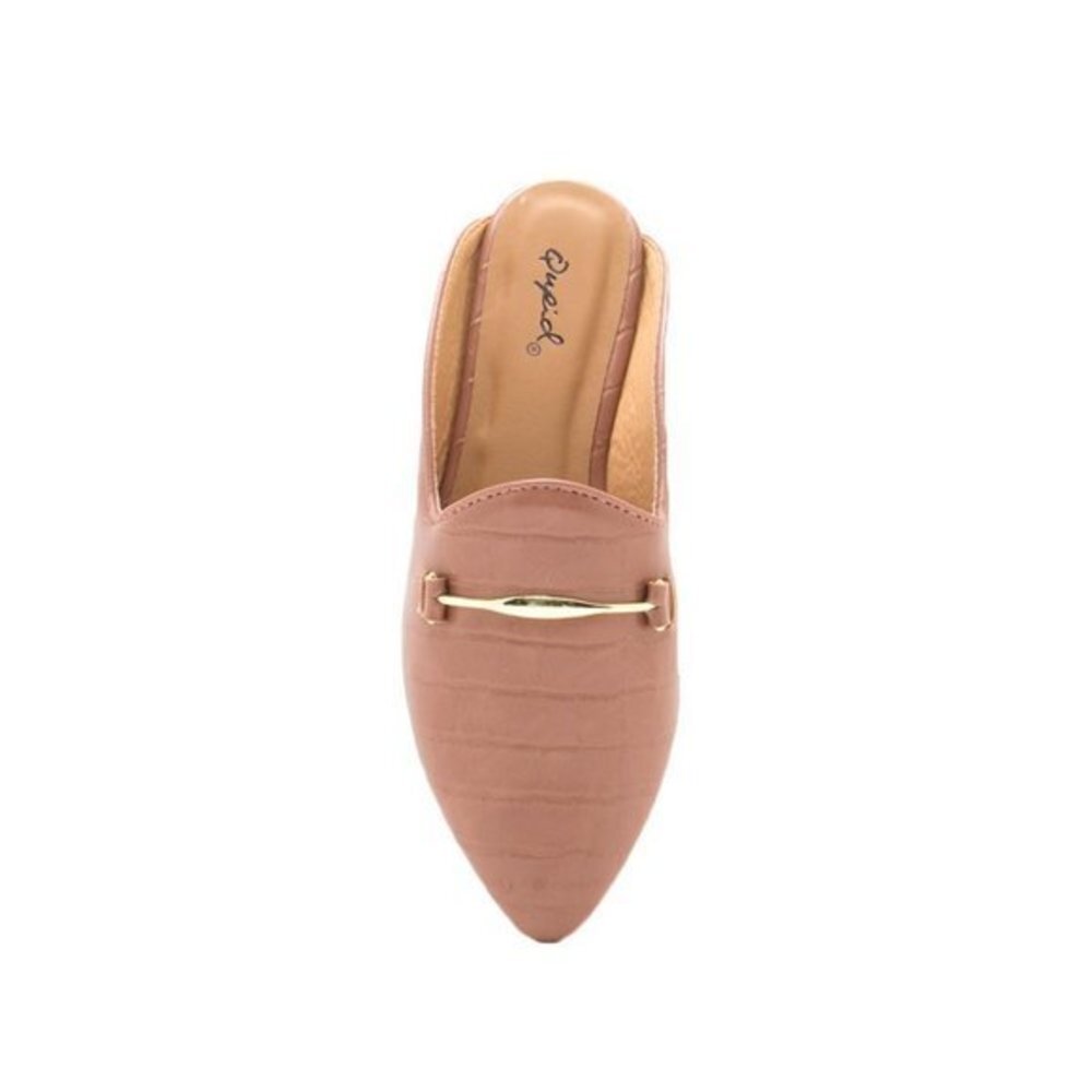 QUPID  MOCHA CROCO MULES - Picture 4 of 4